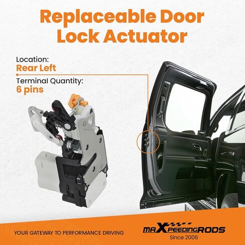 مشغل قفل الباب الخلفي الأيسر من maxpeedingrods متوافق مع Chevy Avalanche Silverado Suburban Tahoe، GMC Sierra 1500 2500 3500 Yukon، Cadillac Escalade ESV، استبدال 15110651، 15068504 in Saudi Arabia