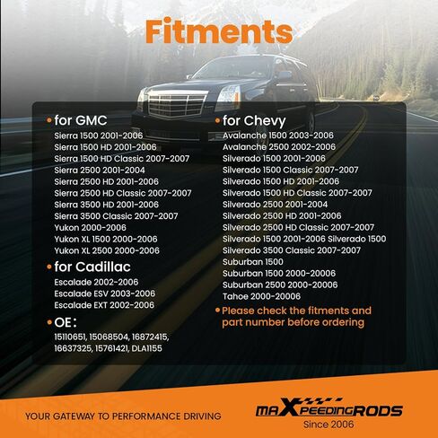 مشغل قفل الباب الخلفي الأيسر من maxpeedingrods متوافق مع Chevy Avalanche Silverado Suburban Tahoe، GMC Sierra 1500 2500 3500 Yukon، Cadillac Escalade ESV، استبدال 15110651، 15068504 in Saudi Arabia