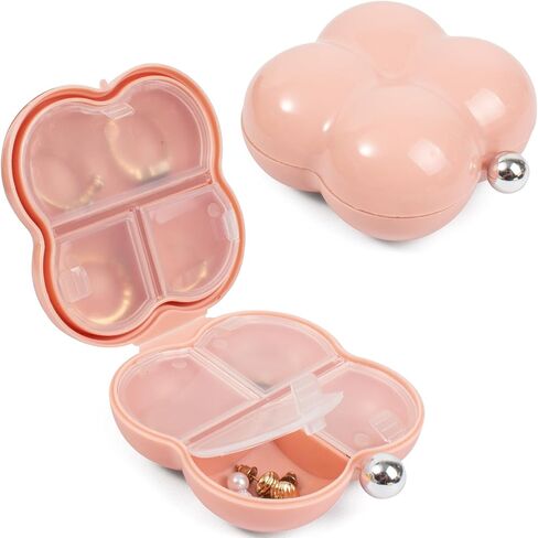 LETGO Mini Travel Jewelry Case Small Jewelry Box Clear Jewelry Organizer Storage Case Portable Jewelry Travel Case Mini Travel Essentials for Girls Car Essentials for Women (Cloud Beige) in Kuwait