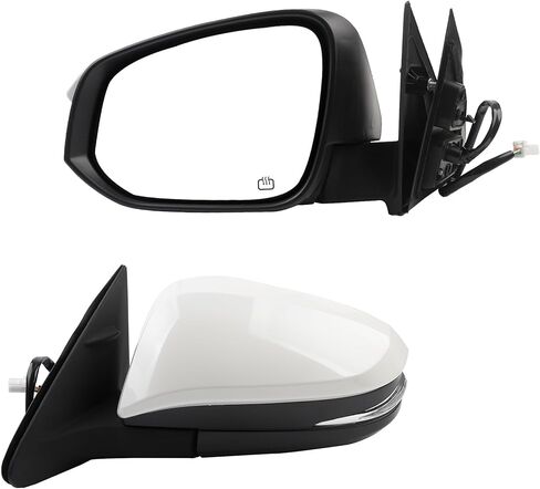 Dasbecan Left Driver Side Mirror Black Compatible with 2014-2019 Toyota Highlander Heated | Power Adjustable Glass | Manual Fold | Turn Signal Light | Painted 6 Pins Replaces 87940-0E130 TO1320317 in Kuwait