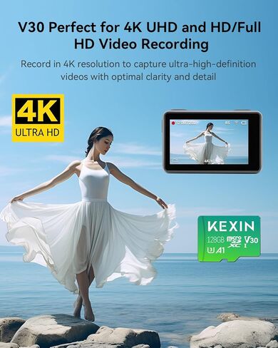 بطاقة KEXIN 64 جيجابايت Micro SD 3 حزم مع محول - ما يصل إلى 85 ميجابايت/ثانية 4K، V30، A1، C10، 4K UHD بطاقة ذاكرة microSDXC UHS-I عالية السرعة متوافقة مع كاميرا الحركة بدون طيار وحدة التحكم في الألعاب للهواتف الذكية اللوحية، 64 جرام in Kuwait