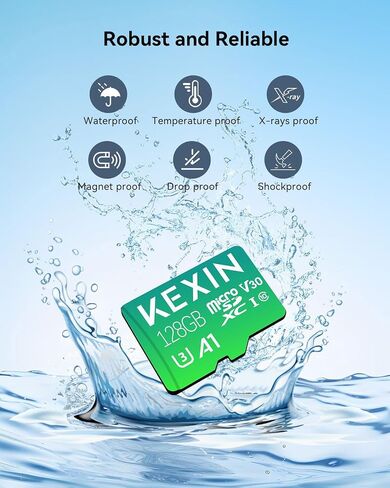 بطاقة KEXIN 64 جيجابايت Micro SD 3 حزم مع محول - ما يصل إلى 85 ميجابايت/ثانية 4K، V30، A1، C10، 4K UHD بطاقة ذاكرة microSDXC UHS-I عالية السرعة متوافقة مع كاميرا الحركة بدون طيار وحدة التحكم في الألعاب للهواتف الذكية اللوحية، 64 جرام in Kuwait
