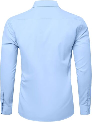 LUPURTY Mens Shirts Long Sleeve Regular Fit Men's Dress Shirts for Wedding Prom Business Casual Button Up Shirts for Men in Kuwait