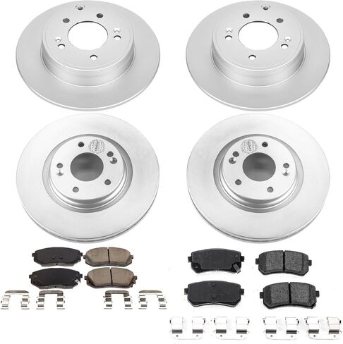 Power Stop KOE7522 Autospecialty Front and Rear Replacement Brake Kit-OE Brake Rotors & Ceramic Brake Pads For 2016-2019 Sonata | 2016-2019 Optima [Application Specific] in Saudi Arabia