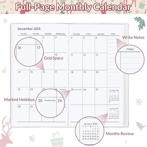 2024-2026 Pocket Calendar, Purse Monthly Planner 2024-2026 - 6.7" x 3.7" - Runs from November 2024 Until December 2026, 2024 Pocket Calendar with PVC Cover for Planning, Organizing and Office in Kuwait