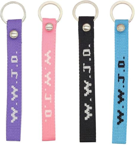 WWJD Keychains Wristlet Handmade Braided What Would Jesus Do Keychain for Women Men in Saudi Arabia