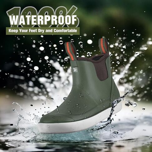 Trudave Women's Deck Boots, Anti-slip Ankle Rain Boot for Women Fishing Boots Waterproof Rubber Garden Shoes for Fishing, Farming & Outdoor Work, Size 6-11 in Saudi Arabia