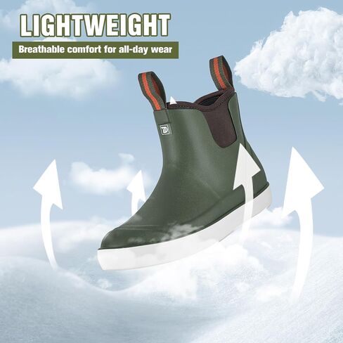 Trudave Women's Deck Boots, Anti-slip Ankle Rain Boot for Women Fishing Boots Waterproof Rubber Garden Shoes for Fishing, Farming & Outdoor Work, Size 6-11 in Saudi Arabia