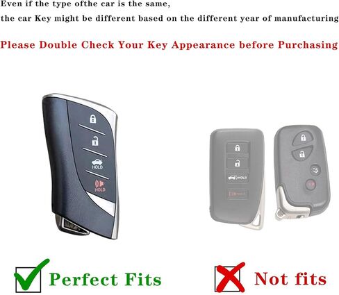 غطاء مفتاح Lexus Key Fob مع حبل سلسلة مفاتيح، حافظة مفاتيح مناسبة لـ Lexus ES350 ES300h UX200 LS500 LS500H LC500 LC500h حامل حماية المفتاح الذكي، أسود in Kuwait