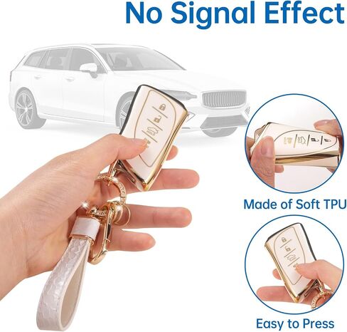 غطاء مفتاح Lexus Key Fob مع حبل سلسلة مفاتيح، حافظة مفاتيح مناسبة لـ Lexus ES350 ES300h UX200 LS500 LS500H LC500 LC500h حامل حماية المفتاح الذكي، أسود in Kuwait