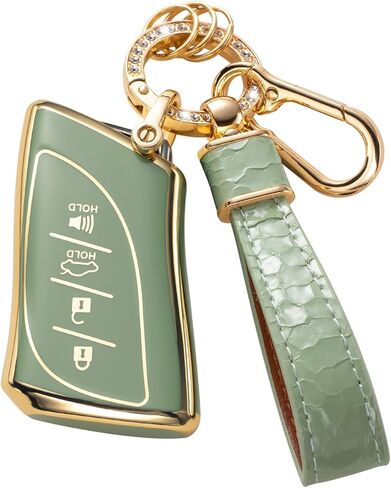 غطاء مفتاح Lexus Key Fob مع حبل سلسلة مفاتيح، حافظة مفاتيح مناسبة لـ Lexus ES350 ES300h UX200 LS500 LS500H LC500 LC500h حامل حماية المفتاح الذكي، أسود in Kuwait