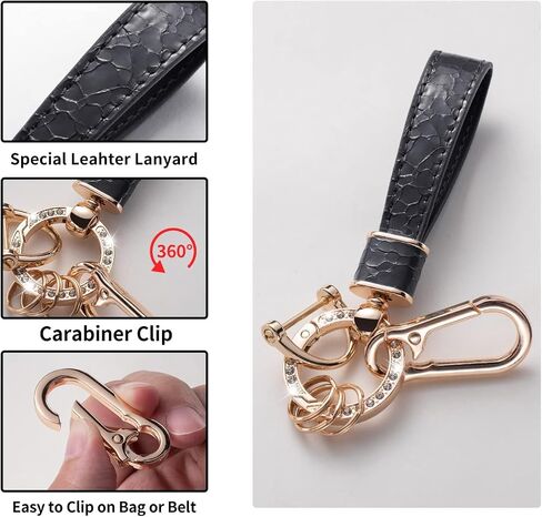 غطاء مفتاح Lexus Key Fob مع حبل سلسلة مفاتيح، حافظة مفاتيح مناسبة لـ Lexus ES350 ES300h UX200 LS500 LS500H LC500 LC500h حامل حماية المفتاح الذكي، أسود in Kuwait