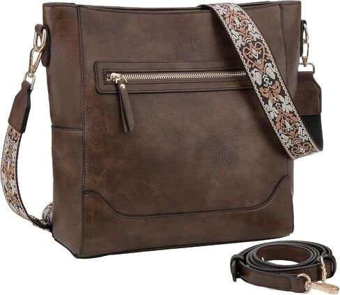 VX VONXURY Crossbody Bag for Women, Trendy Vegan Leather Shoulder Bag, Designer Bucket Bag with 2PCS Adjustable Straps in Kuwait