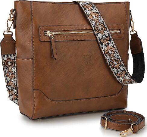 حقيبة كروس VX VONXURY للنساء، حقيبة كتف عصرية من الجلد النباتي، حقيبة دلو مصممة مع قطعتين من الأشرطة القابلة للتعديل in Kuwait