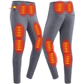 USB Heated Underwear Pant, 12 Heating Zone Thermal Heated Pant for Outdoor Skiing, Motorcycle (Without Power Bank)