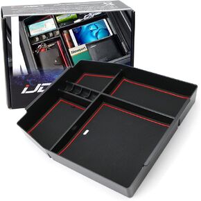 iJDMTOY Exact Fit Center Console Organizer Compartment Box w/Inside Mats Compatible With 2015-20 13th Gen Ford F-150