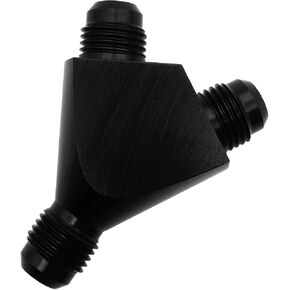 Y Adapter Fitting 6AN Male Flare Fuel Pump Hose Pipe Connector Y-Block Union 3-way 6 AN Coupler Aluminum Black Anodized