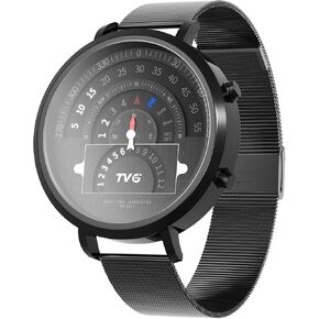 TVG Men's Watch, Multifunctional Outdoor Sports Watch with Compass and 50m Waterproof, Scratch-Resistant Mirror, Suitable for Hiking and Camping