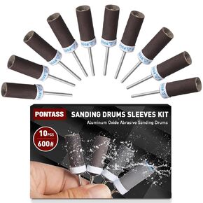 25Pcs Sanding Drums Sandpaper Sticks Set with 1/8"(3mm) Shank for Dremel Rotary Tool, 180/240/600/1000/1500/2500 Grits Different Meet More Needs for Metal Rust Removal/Jade Polishing/Stone Grinding