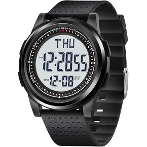 Watches for Men, Ultra-Thin Digital Watch Men with Stopwatch Countdown Alarm Wide-Angle Display Waterproof Minimalist Mens Watch Gifts for Mens Womens