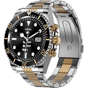 Smart Watch for Android Phones Answer Make Calls SMS Reminder Smartwatch Compatible iPhone Bluetooth Stainless Steel Fitness Watch Men Smart Watches for Men Reloj Inteligente