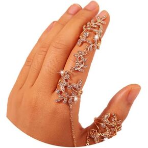 Bounzhi حجر الراين البنصر أساور المفصل اليد سلسلة تسخير الرقيق فنجر سلاسل مجوهرات الشاطئ للنساء in Kuwait