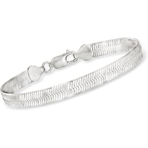 Ross-Simons Italian 6mm Sterling Silver Herringbone Bracelet. 8 inches