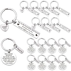 10 قطعة شكرا لك الهدايا المفاتيح الفولاذ المقاوم للصدأ شخصية المفاتيح التطوع الموظف التقدير هدية in Kuwait