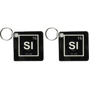3dRose Slut Element Black - Key Chains, 2.25 x 4.5 inches, set of 2 (kc_32842_1)