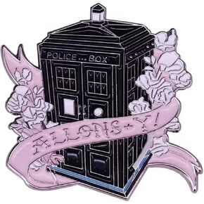 Allons-y Tenth Doctor Tardis Dr Who Police Box Classic Sci-Fi TV Show 1.4" Enamel Pin Badge