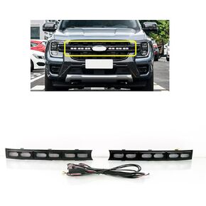 Front Bumper Turn Signal Light Grille Light Compatible with 2023-2024 Ford Ranger Wildtrak LED DRL Daytime Runing Driving Light Sequential Fog Light