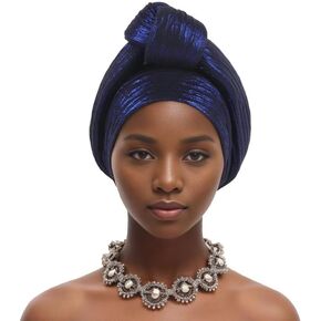 Urieo Flower Turban Head Wrap Vintage Headwrap Hats Elastic Beanie Head Scarf for Women