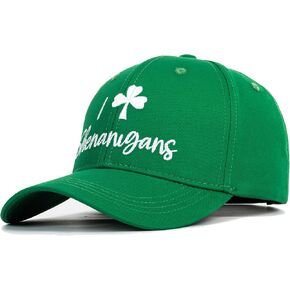 St. Patrick's Day Party Baseball Cap Ireland Irish Leaf Green Trucker Hat Four Leaf Clover Lucky Dad Caps 22.5"