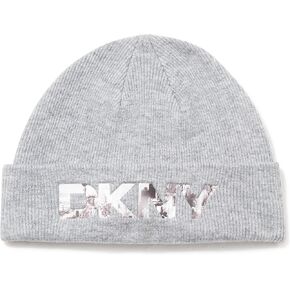 DKNY Women's Beanie City Logo Embossed Hat