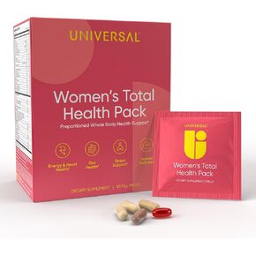Men's Total Health Pack Daily Multivitamin Supplement, Energy, Stress Support, Krill Oil, 22 Key Vitamins & Minerals, VIT D, C, B12, E, A, B6, K, Biotin, Zinc, Astaxanthin (30 Pack)