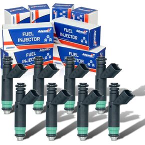 4-Holes Fuel Injectors 8PCS FJ475 Compatible with Chrysler Aspen, Dodge Dakota/Durango/Ram 1500, Jeep Commander/Grand Cherokee, Mitsubishi Raider 53032704AB