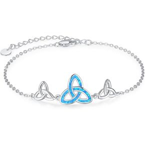 Palpitate Celtic Bracelets Celtic Knot Bracelet for Women Irish Gifts 925 Sterling Silver Irish Jewelry Gifts for Wife Lover Mother Her
