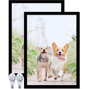 10x14 Picture Frame Set of 5, Black Photo Frames High Transparent Wall Gallery Desktop Horizontal Vertical for Canvas Collage Photo Poster Certificate 10 x 14 inches