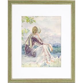 Axeman 16x20 Picture Frame with mat for 11x14, Ornate Vintage 16''x20''Poster Frame with Plexiglass for Wall or Tabletop Display, Farmhouse Rustic Distressed Wood Grain Decorative Retro Design, Green