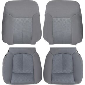 غطاء مقعد قماشي بديل للسائق والراكب من الجانب السفلي والعلوي من GXARTS، رمادي فولاذي متوافق مع Ford F150 Lariat Crew-Cab X-Cab Single-Cab 4X4 2WD 2009 2010 2011 2012 2013 2014 in Kuwait