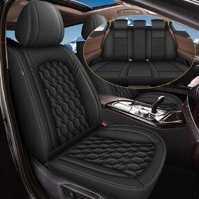 Front Seat Covers for Chevrolet Chevy Colorado 2015-2023 2024: Faux Leather Car Seat Covers Automotive Seat Protectors Compatible with Airbag (Black)