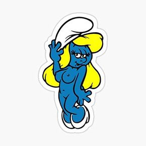 Smurfette Nude Pinup Sticker - Sticker Graphic - Auto, Wall, Laptop, Cell, Truck Sticker for Windows, Cars, Trucks