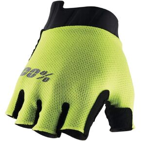 100% EXCEEDA Fingerless Road Cycling Gloves - Short Finger Gloves w/Shock Absorbing Gel