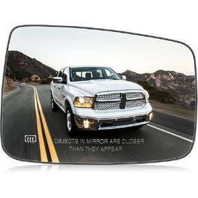Right Passenger Side Mirror Glass Replacement for 2009 2010 2011 2012 2013 2014 2015 2016 2017 2018 Dodge Ram 1500 2500 Heated Mirror Glasses Replace 68079363AA
