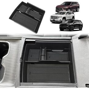 Muslogy Center Console Organizer & Hidden Storage Box Compatible with 2024 2025 GMC Acadia & Chevy Traverse & 2025 Buick Enclave Accessories Interior Storage Insert Tray Secret Compartment Coin Holder