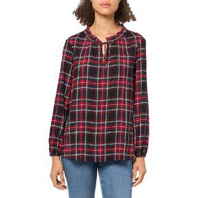 Tommy Hilfiger Women's with Tie Long Sleeve Blouse Sportswear Top