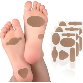 Moleskin for Blisters, Adhesive Moleskin Padding, Multi-Shaped Moleskin Pads for Shoes, Toes, Heel | Blister Prevention and Reduce Friction - 20 Sheets (130 Pieces Total)