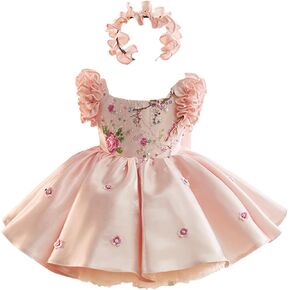 Girls' Dresses Flying Sleeve Puffy Princess Dresses Flower Girl Wedding Birthday Party Dresses
