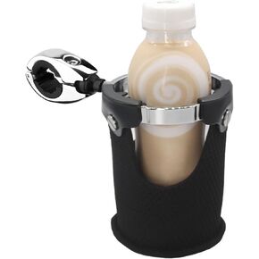 Motorcycle Cup Holder, Drink Holder for , ATV, Bike, Cup Holder Fits Handlebar 7 8Inch to 1 4Inch, Stroller Cup Holder, with 360° Swivel