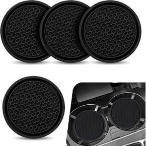 4 PCS Car Cup Coaster, Anti-Slip Waterproof Honeycomb Design, Vehicle Cup Holder, Universal Insert Automotive Interior Cup Fixed Mat Accessories for Car Truck SUV RV (Black)